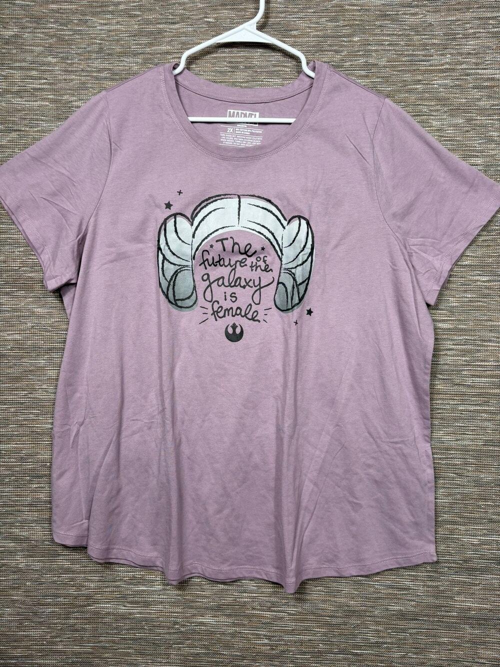 Marvel Star Wars Princess Leia Shirt Womens 2X Purple Future Galaxy Graphic Tee